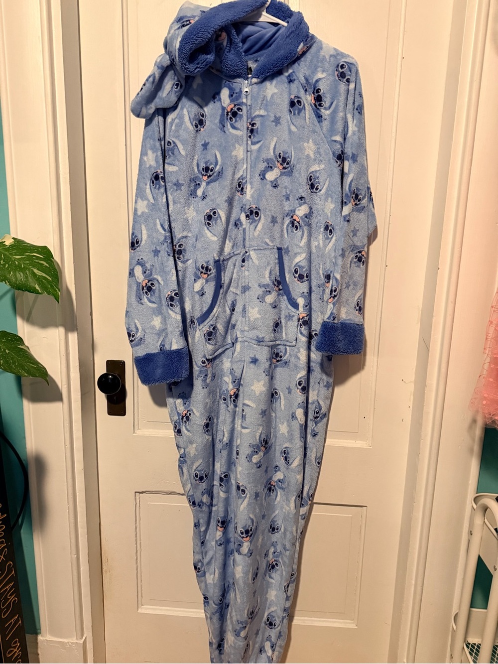 Disney Light Blue Fleece Stitch Onesie Pajama